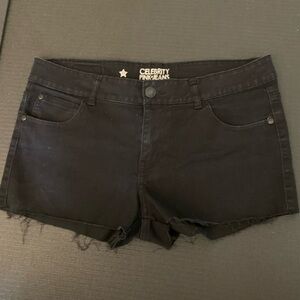 Celebrity Pink Black Denim Cut Off Shorts